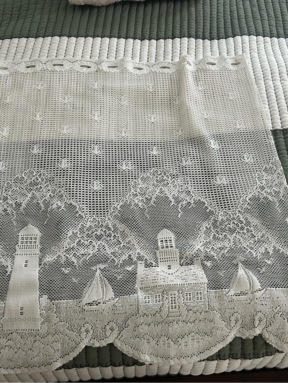 Heritage Lace Lighthouse 60-Inch Wide by 30-Inch Drop Tier, White.